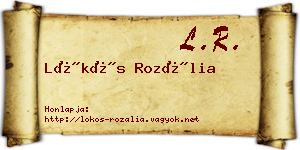 Lökös Rozália névjegykártya